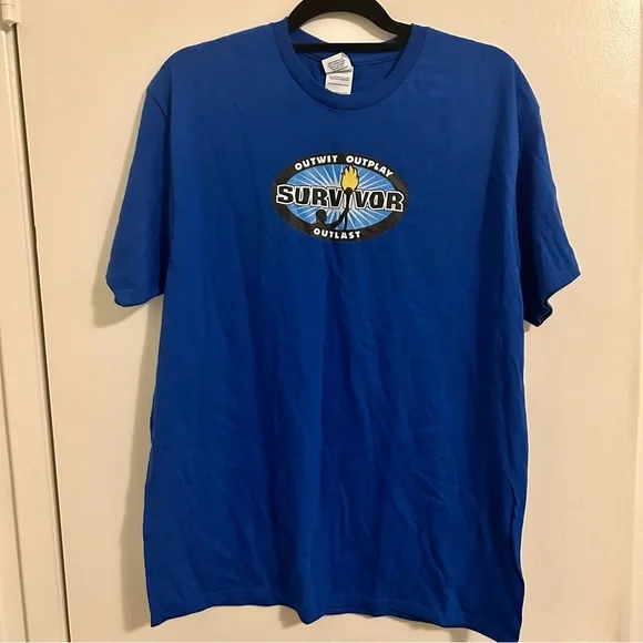 NWOT Survivor TV Show Blue Unisex T-Shirt - Picture 1 of 3